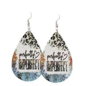 Perfectly Imperfect Leather Teardrop Drop Earrings